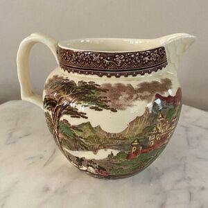 RARE ANTIQUE ROYAL STAFFORDSHIRE JENNY LIND C.M.&S. CREAMER 4-1/2" Tall
